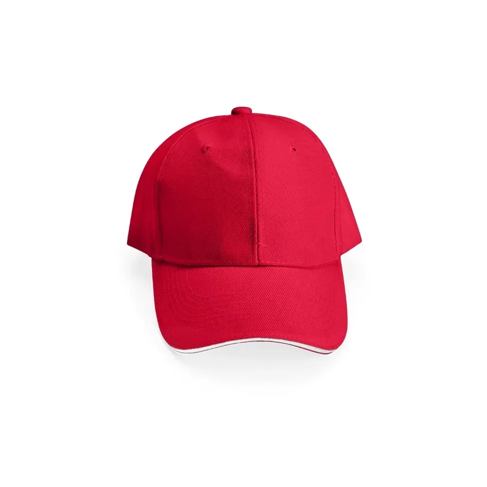 Boné poliéster aba curva personalizado, cor vermelho