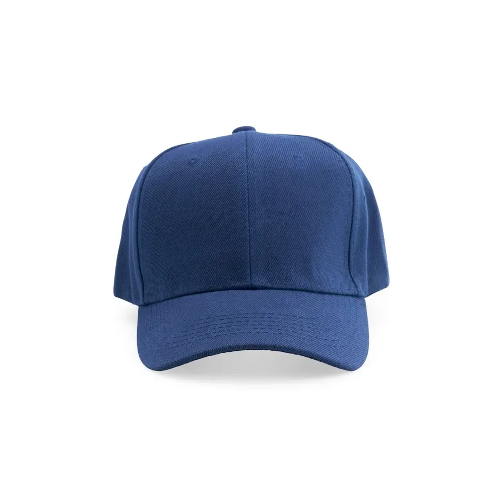 Boné poliéster aba curva com aba em poliestireno personalizado, cor azul escuro