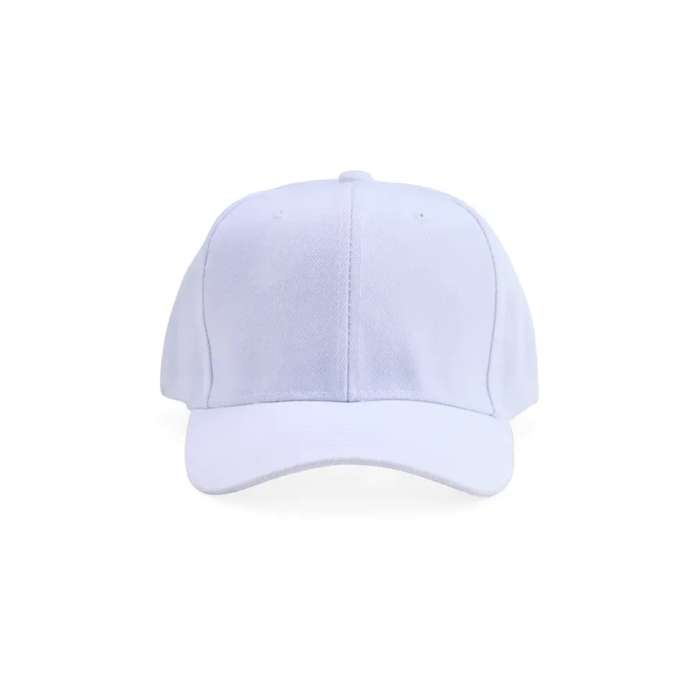 Boné poliéster aba curva com aba em poliestireno personalizado, cor branco