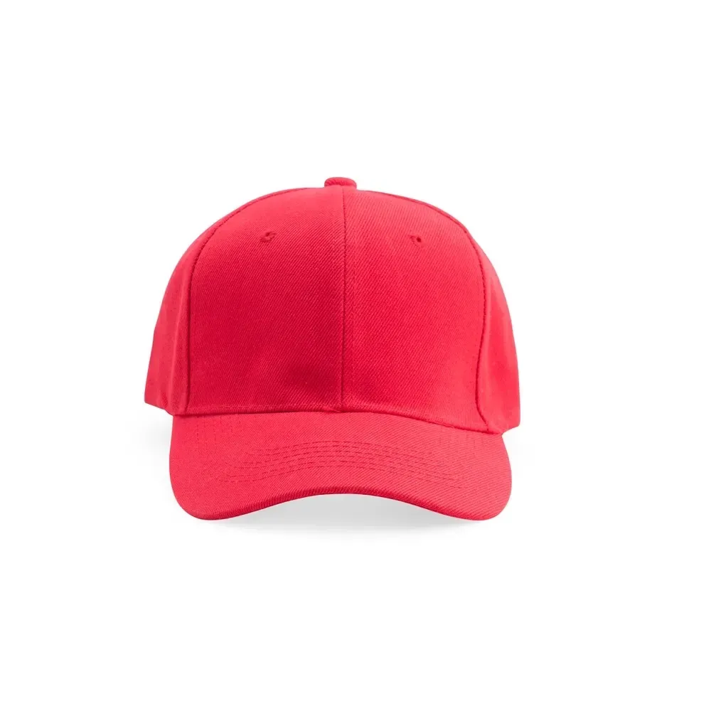 Boné poliéster aba curva com aba em poliestireno personalizado, cor vermelho
