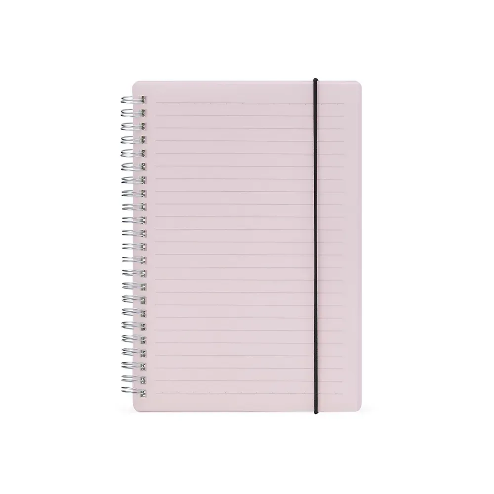 Caderno A5 Plástico com Elástico personalizado lilás