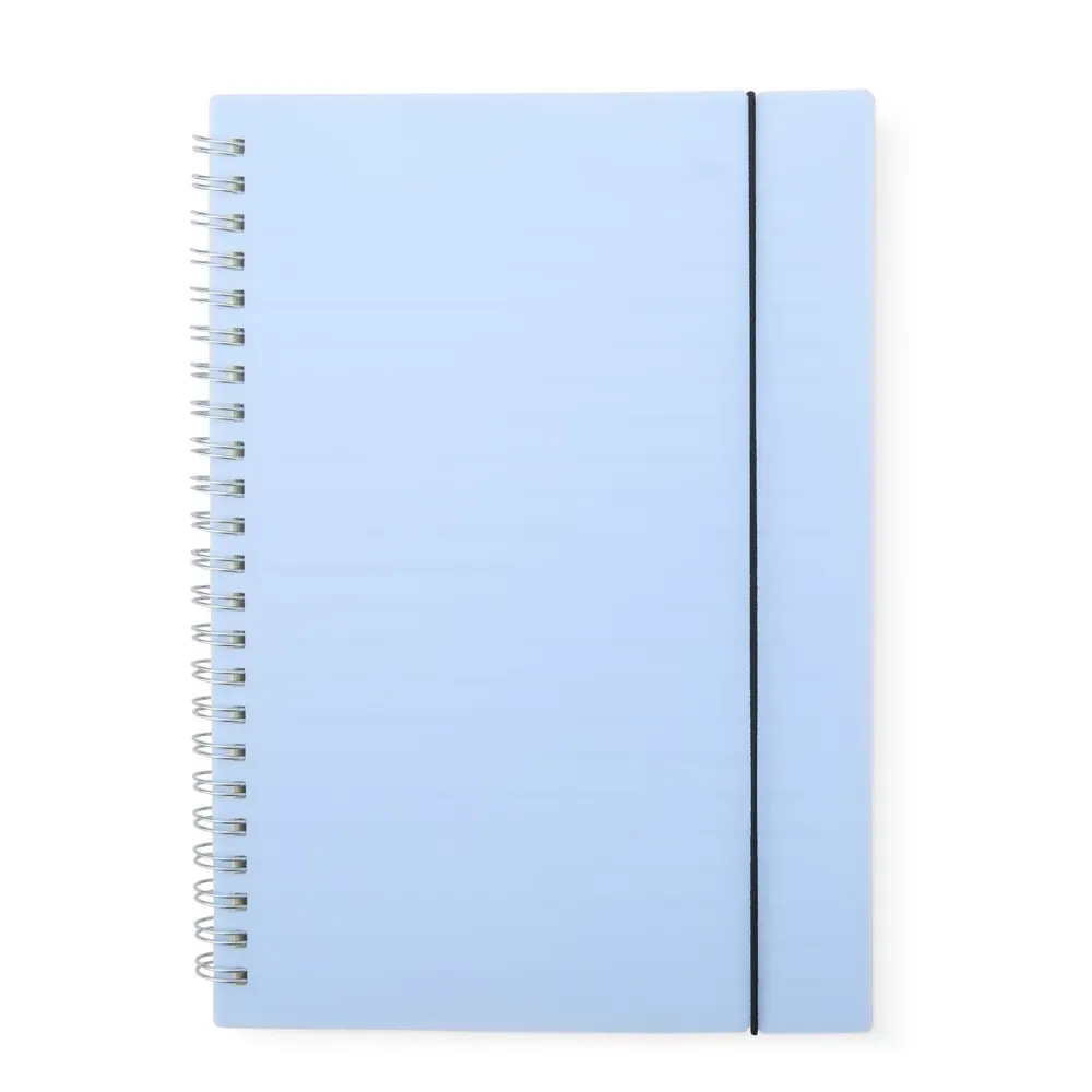 Caderno A5 Plástico com Elástico personalizado azul