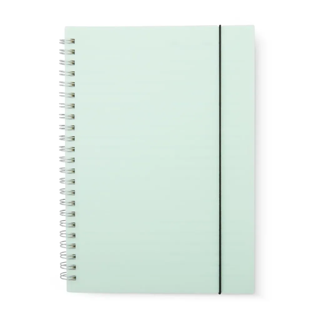 Caderno A5 Plástico com Elástico personalizado verde