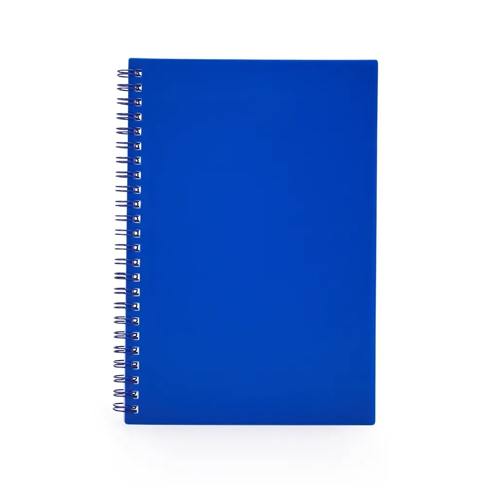 Caderno A5 Plástico com Wire-o personalizado azul