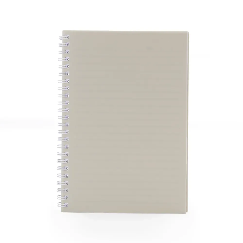 Caderno A5 Plástico com Wire-o personalizado bege