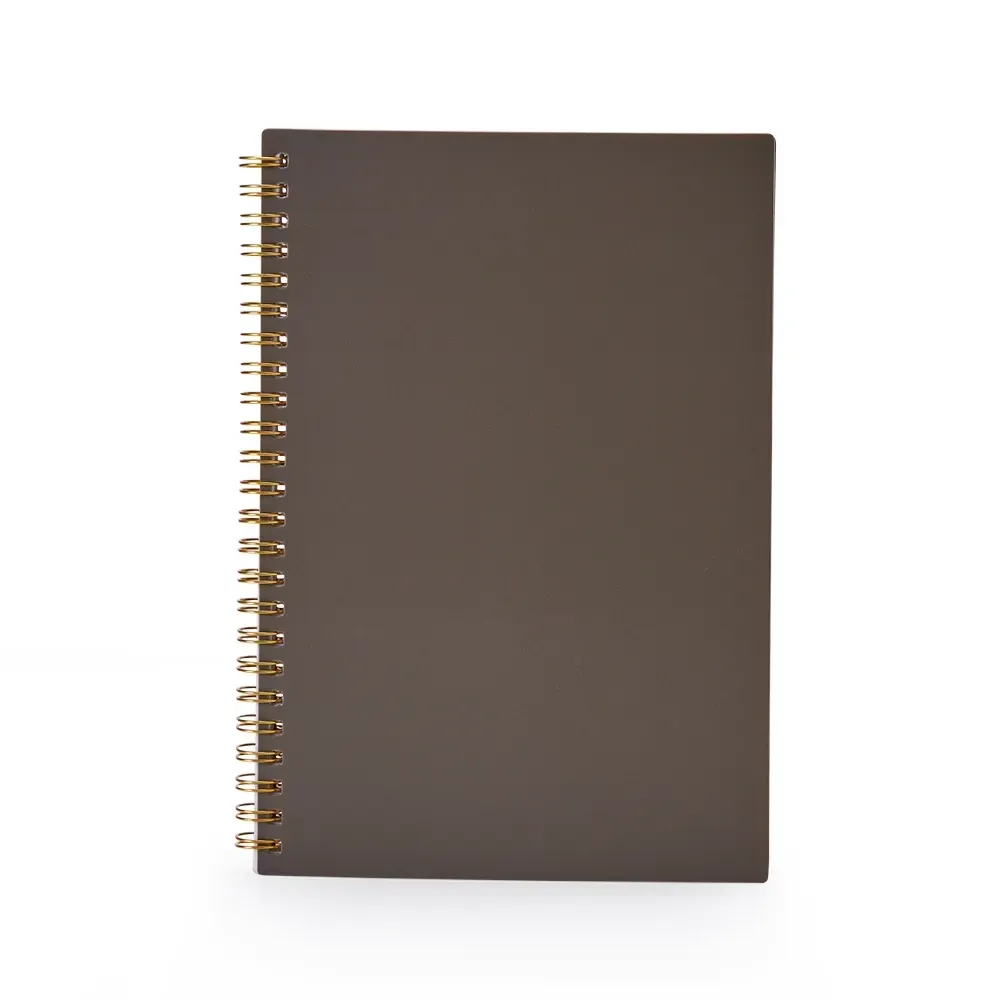 Caderno A5 Plástico com Wire-o personalizado marrom