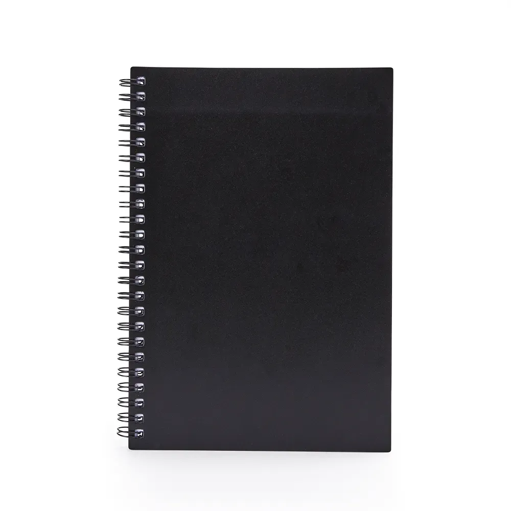 Caderno A5 Plástico com Wire-o personalizado preto