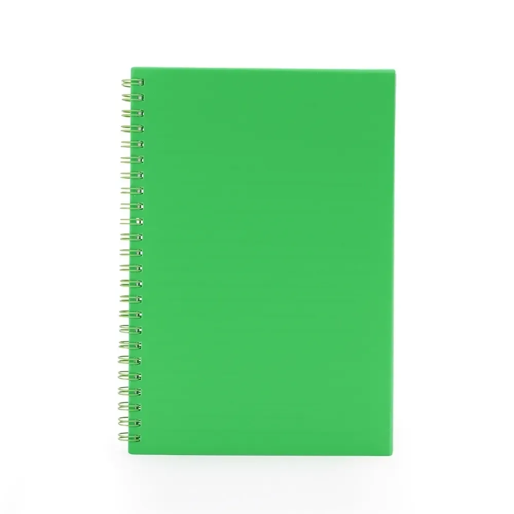 Caderno A5 Plástico com Wire-o personalizado verde claro