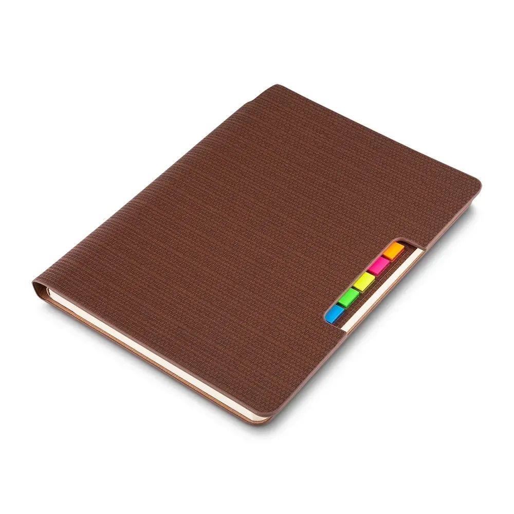 Caderno A5 com Autoadesivos personalizado marrom