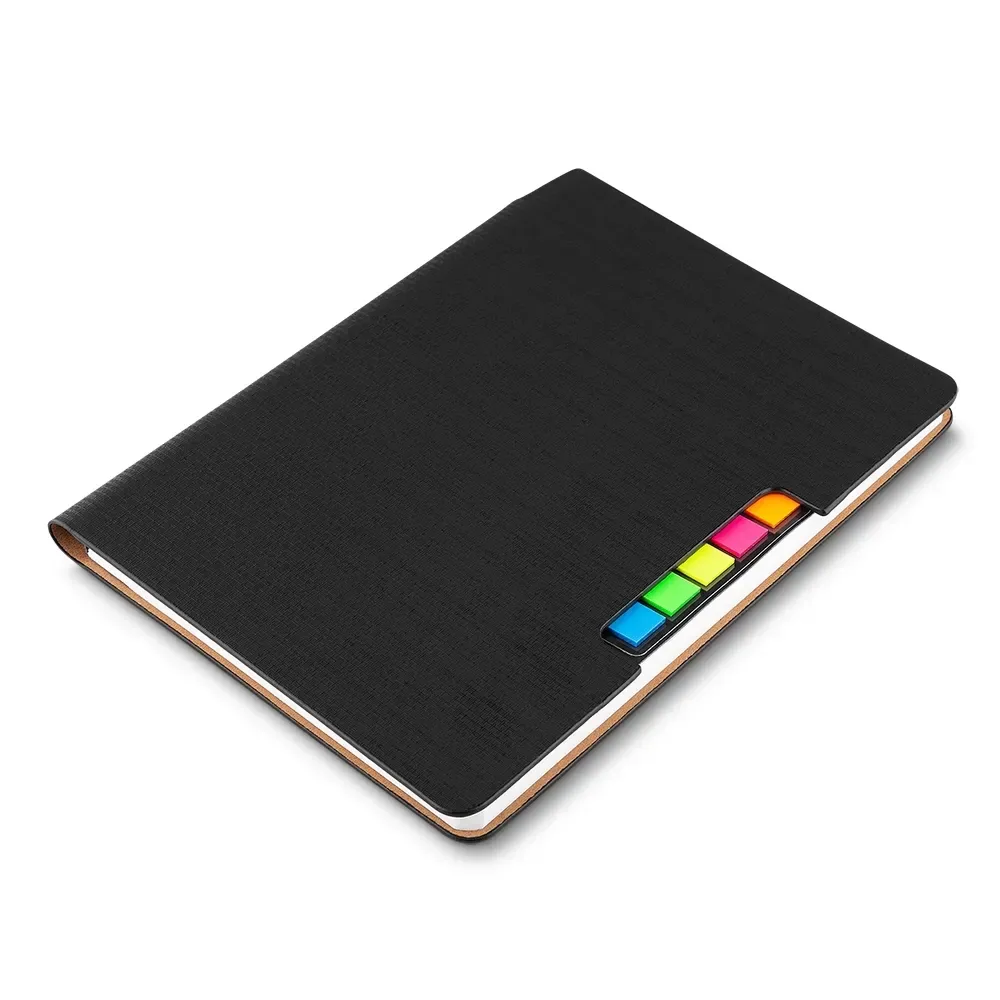 Caderno A5 com Autoadesivos personalizado preto