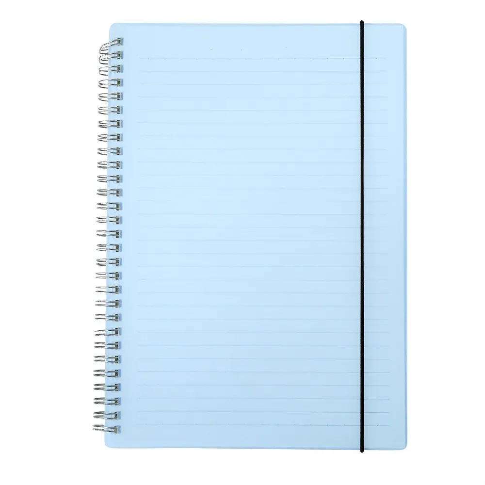 Caderno B5 Plástico com Elástico personalizado azul