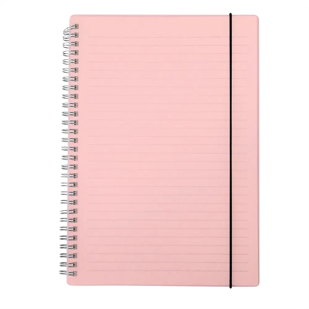 Caderno B5 Plástico com Elástico personalizado rosa