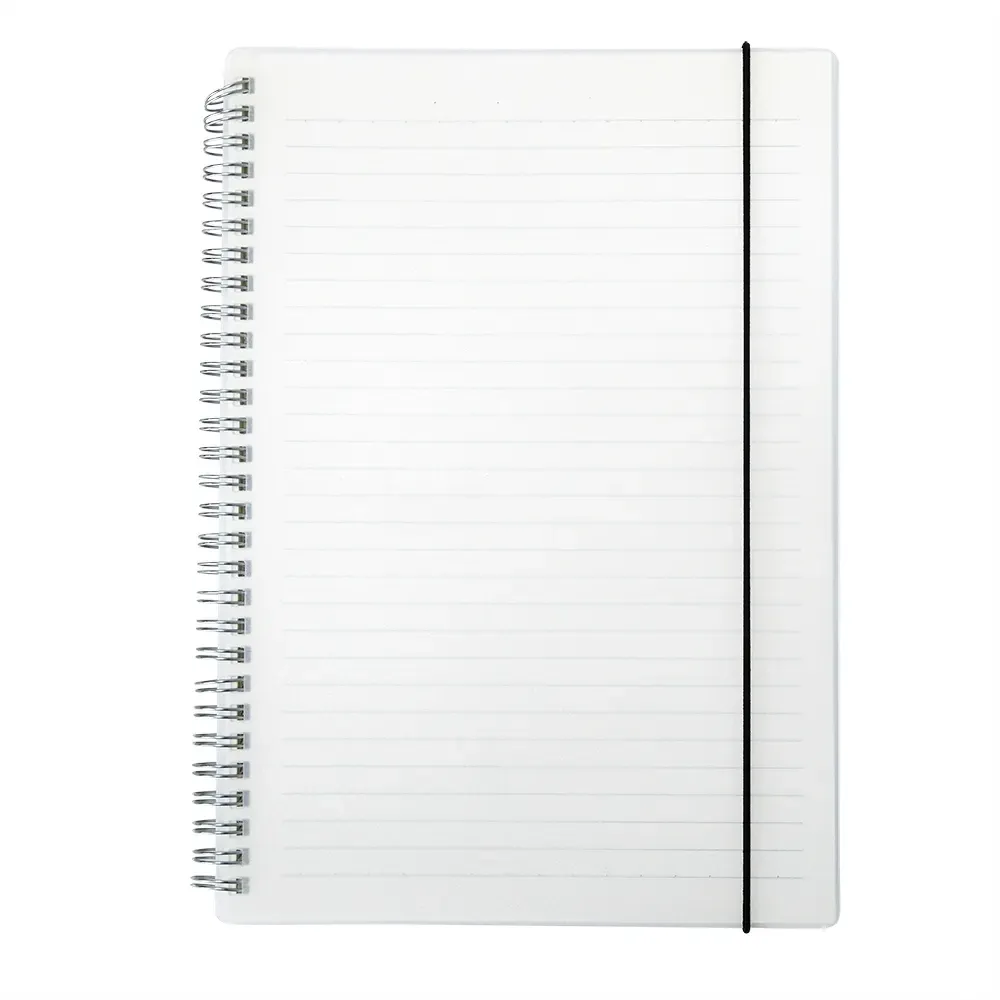 Caderno B5 Plástico com Elástico personalizado transparente
