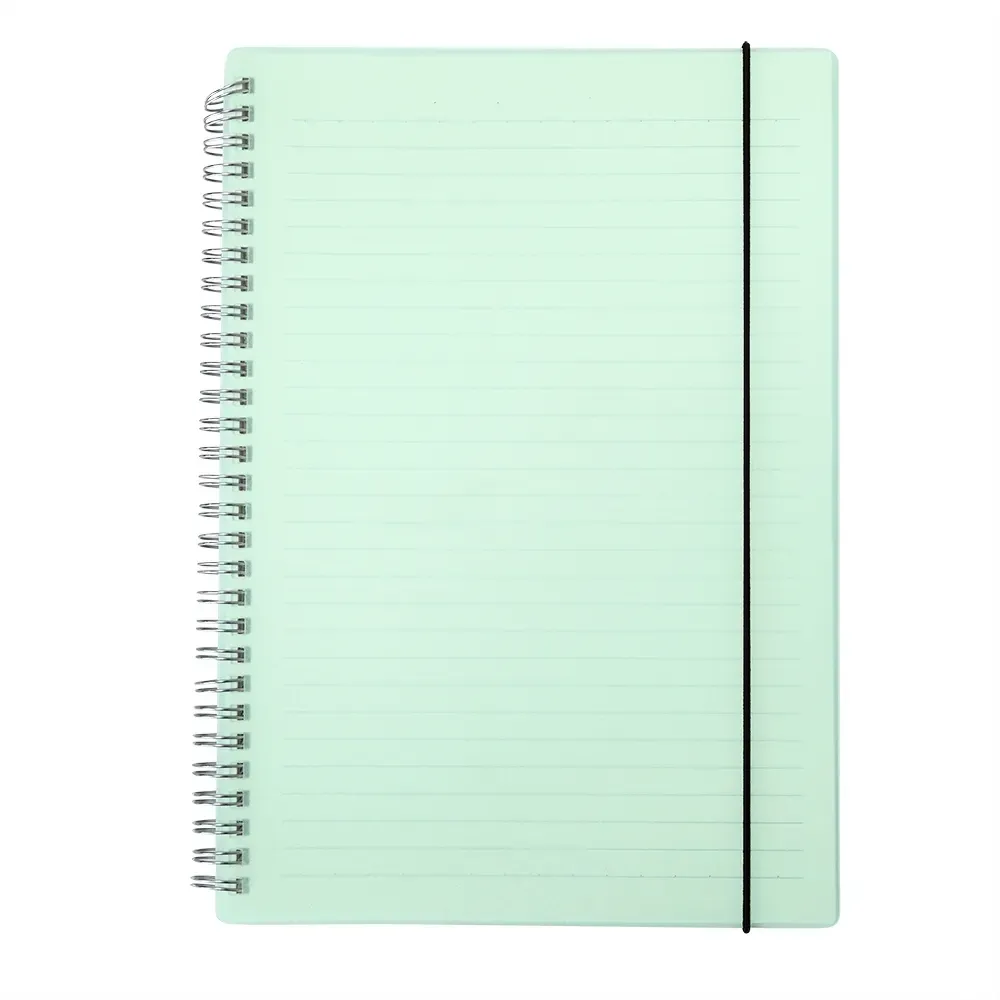 Caderno B5 Plástico com Elástico personalizado verde