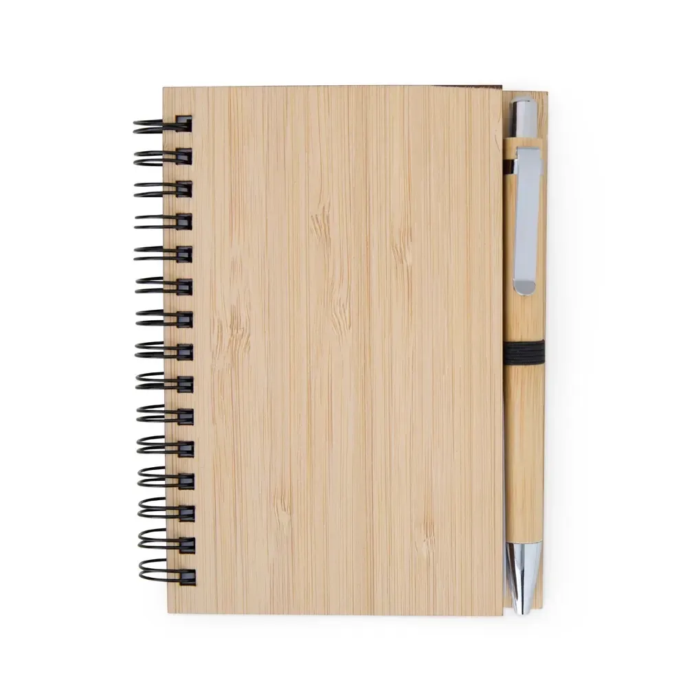 "Caderno de Bambu Personalizado com Caneta bambu"
