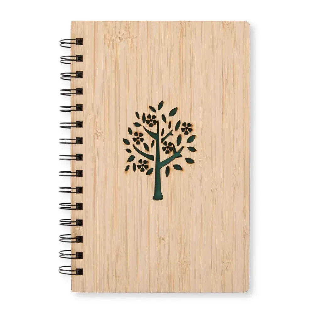 Caderno Bambu com Espiral Metálico personalizado