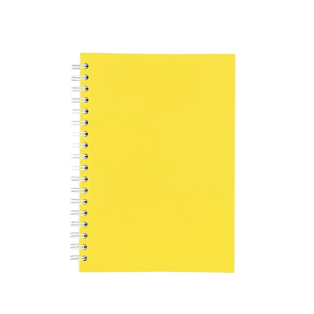 Caderno Capa Fosca com Wire-o personalizado amarelo