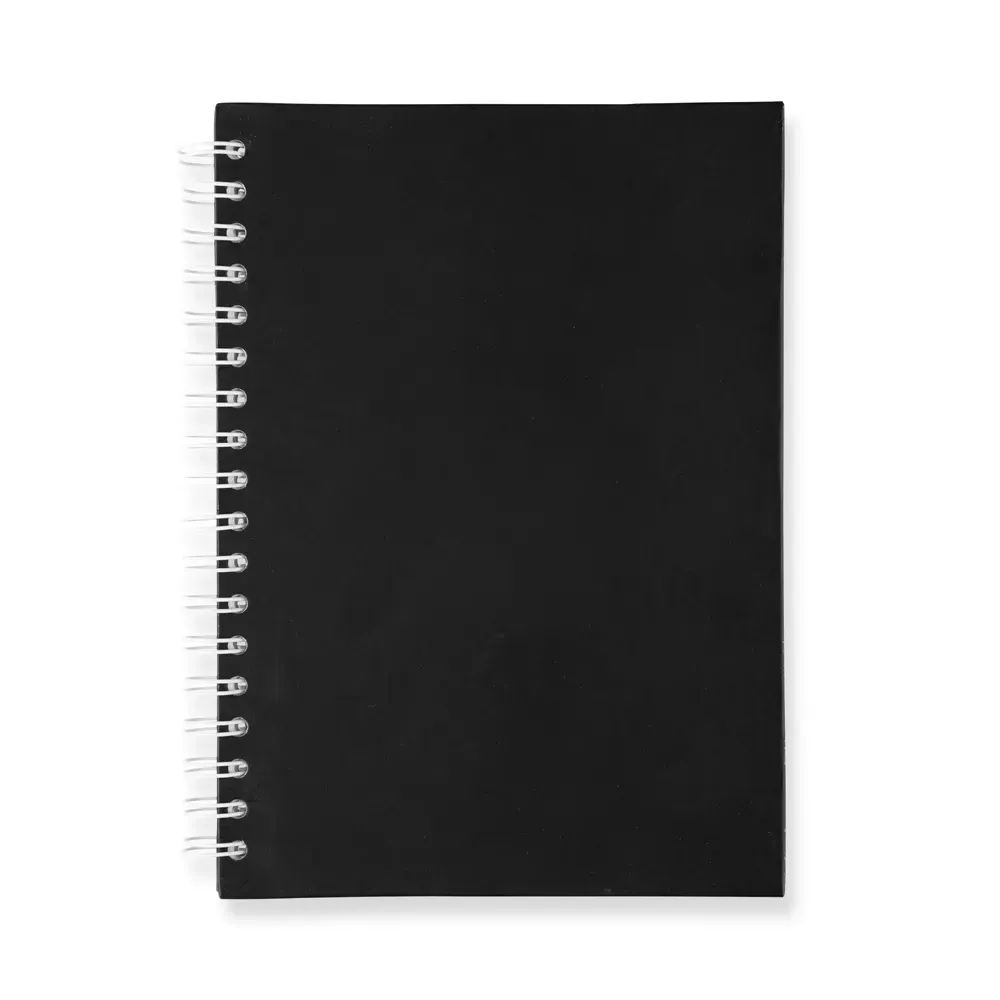Caderno Capa Fosca com Wire-o personalizado preto