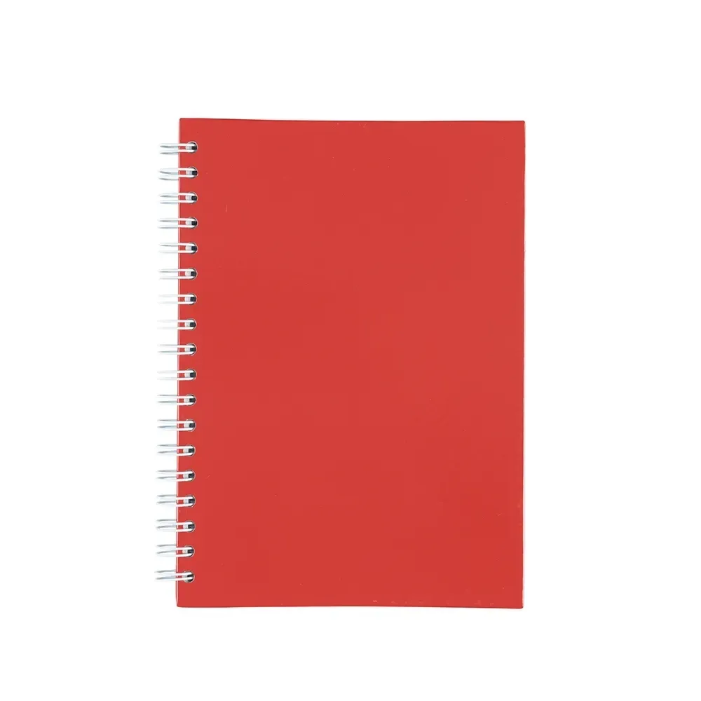 Caderno Capa Fosca com Wire-o personalizado vermelho