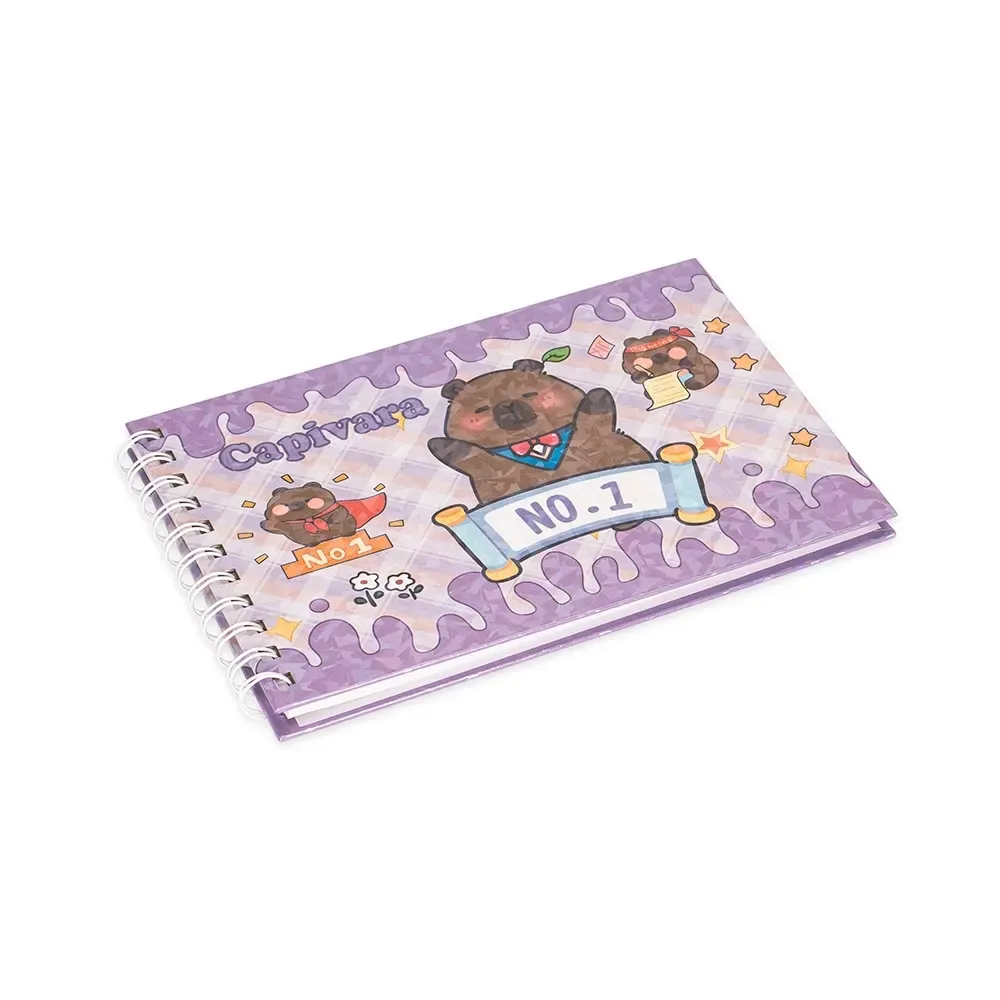 Caderno Para Colorir Capivara personalizado roxo