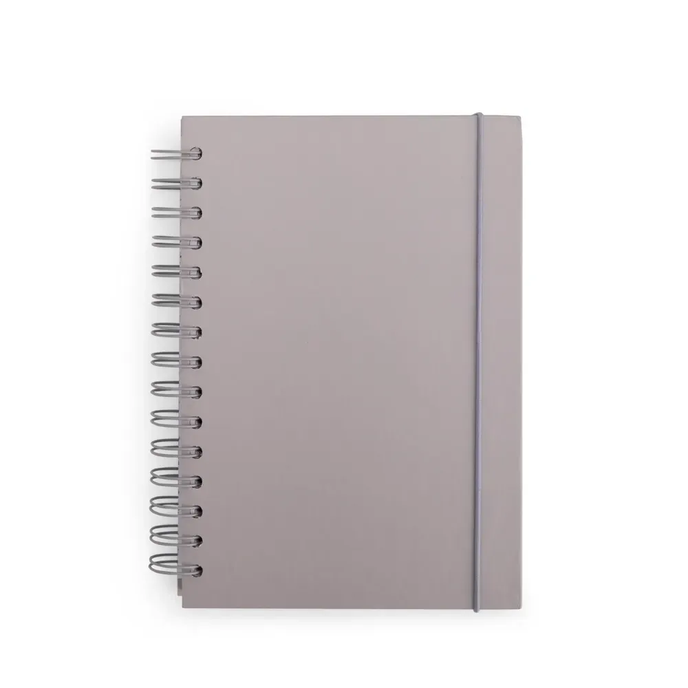 Caderno Couchê com Marcador de Fita personalizado cinza
