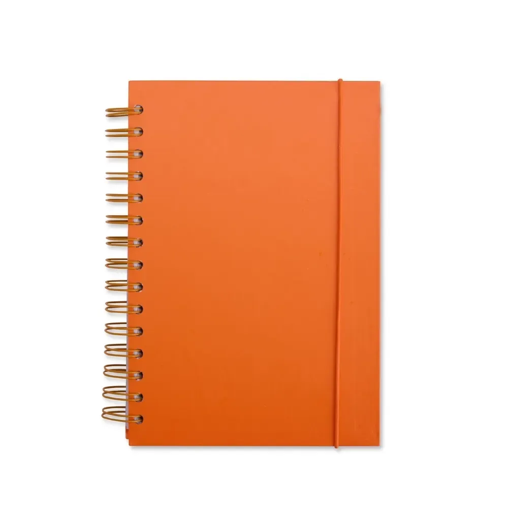 Caderno Couchê com Marcador de Fita personalizado laranja