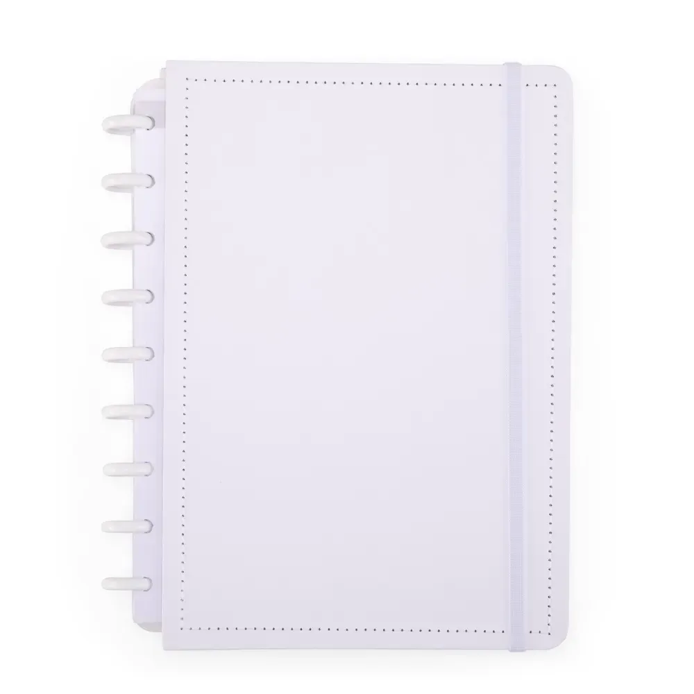 Caderno de Disco Couchê Grande personalizado branco
