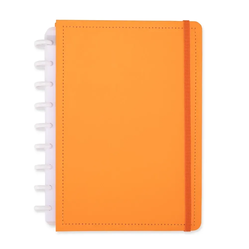 Caderno de Disco Couchê Grande personalizado laranja