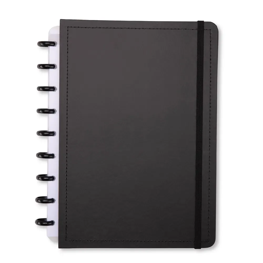 Caderno de Disco Couchê Grande personalizado preto