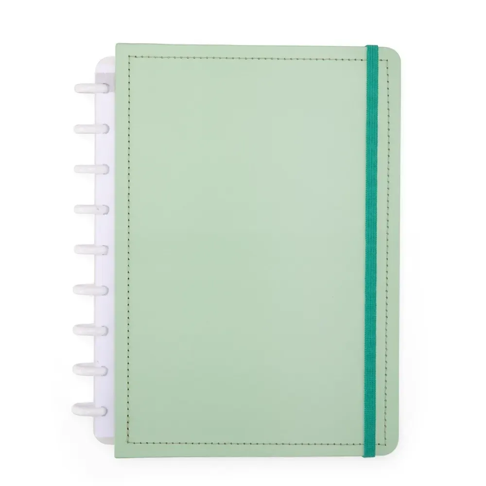 Caderno de Disco Couchê Grande personalizado verde