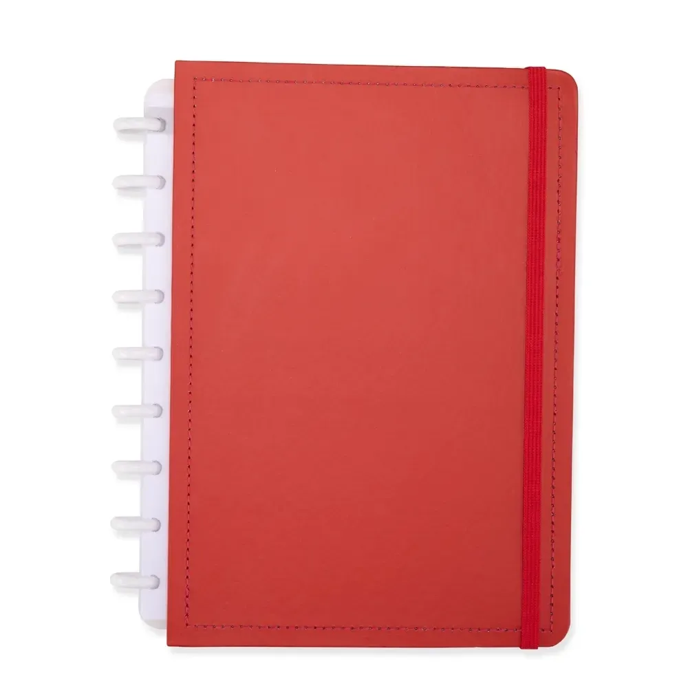 Caderno de Disco Couchê Grande personalizado vermelho