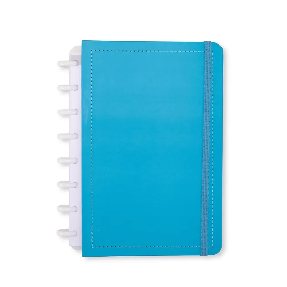 Caderno de Disco Couchê Pequeno personalizado azul