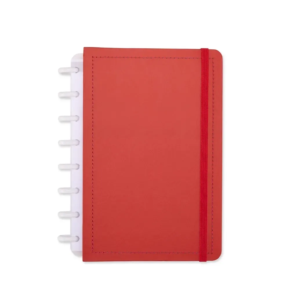 Caderno de Disco Couchê Pequeno personalizado vermelho