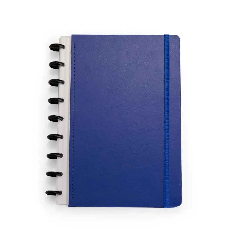 Caderno de Disco com Elástico personalizado azul