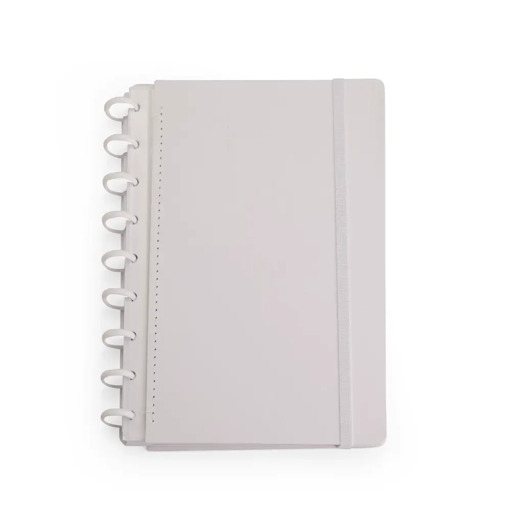 Caderno de Disco com Elástico personalizado branco