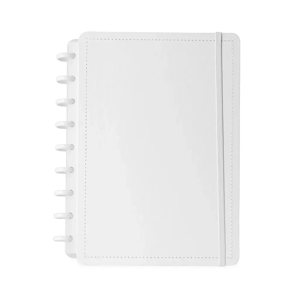 Caderno de Disco Percalux Grande personalizado branco