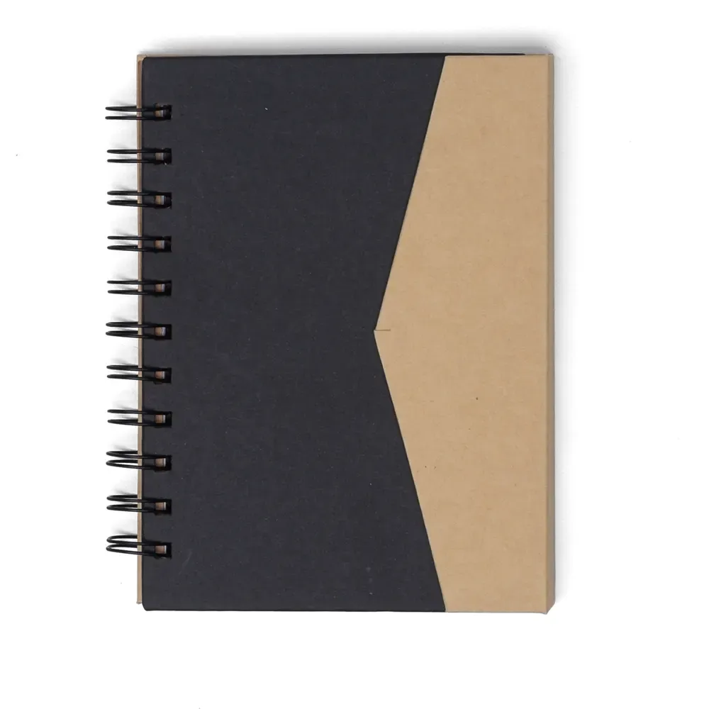 Caderno Ecológico com Autoadesivos personalizado preto