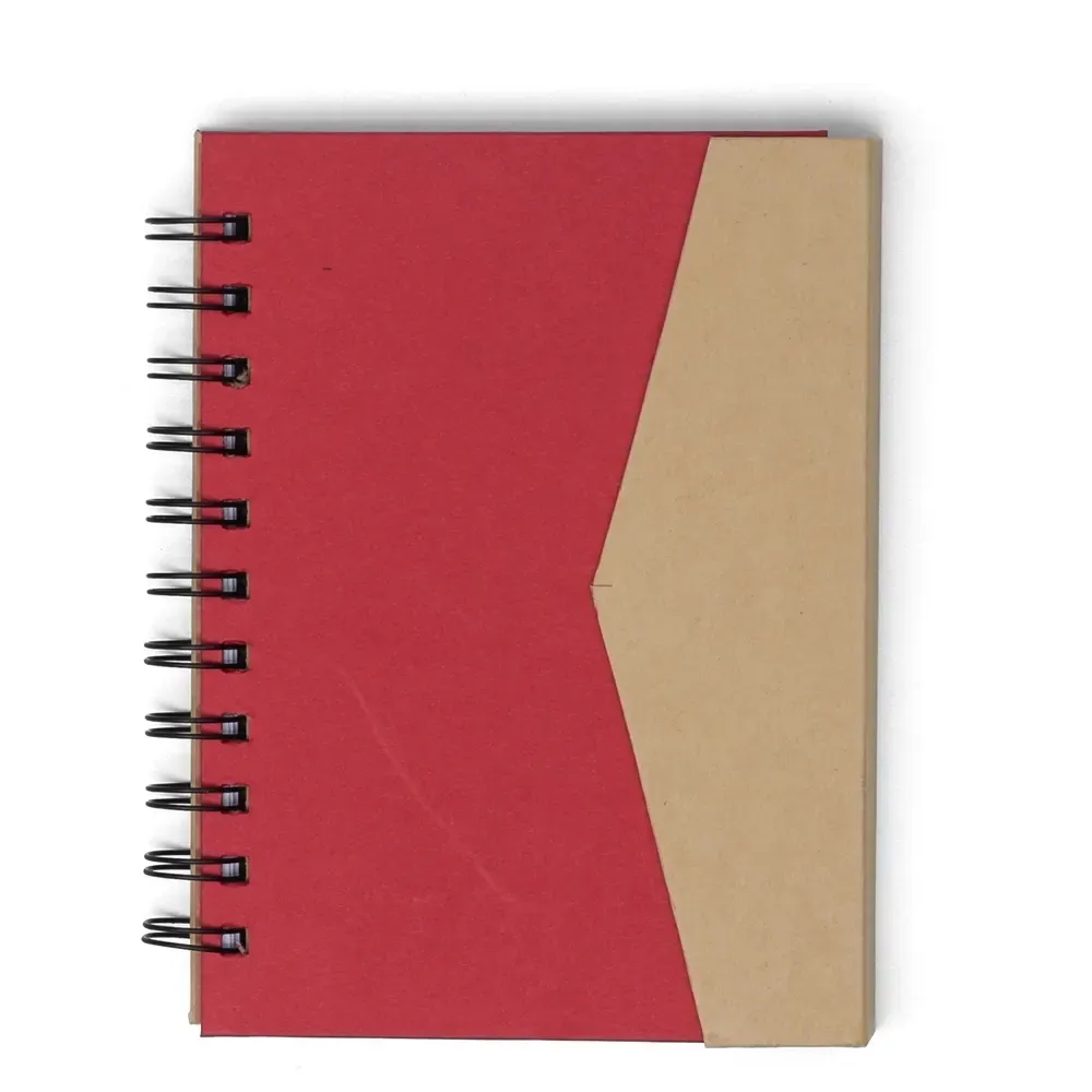 Caderno Ecológico com Autoadesivos personalizado vermelho