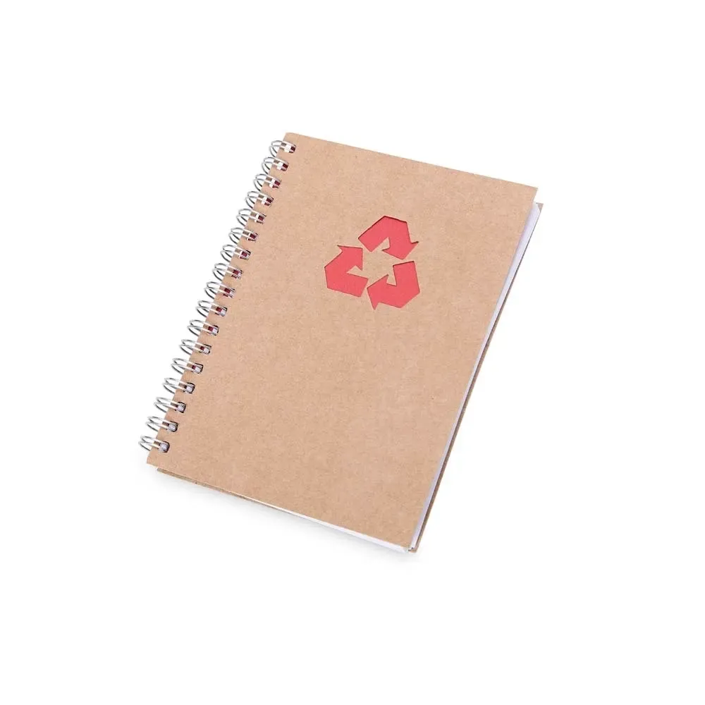 Caderno Ecológico Mini com Wire-o personalizado vermelho