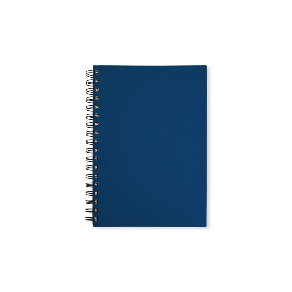 Caderno Emborrachado com Espiral personalizado azul
