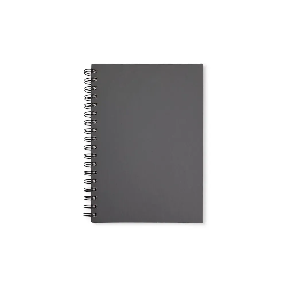 Caderno Emborrachado com Espiral personalizado cinza