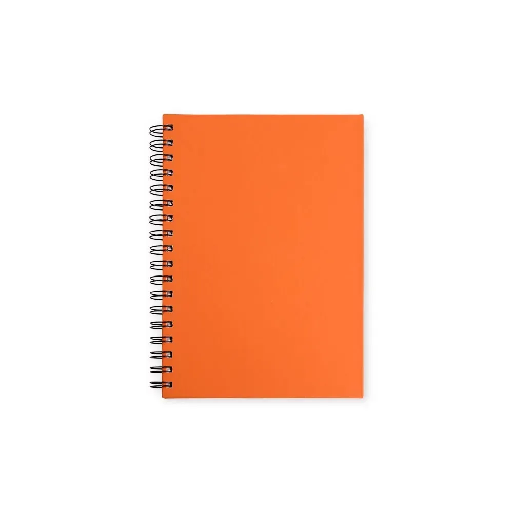 Caderno Emborrachado com Espiral personalizado laranja