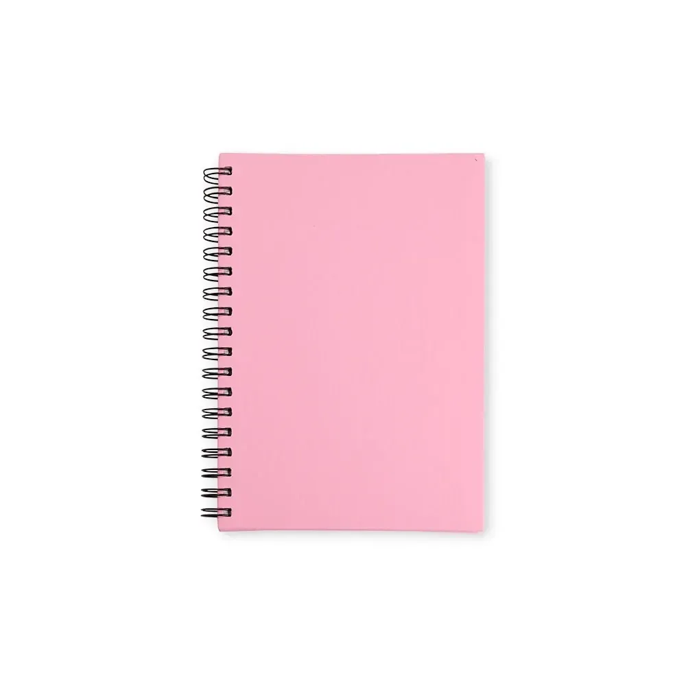 Caderno Emborrachado com Espiral personalizado rosa