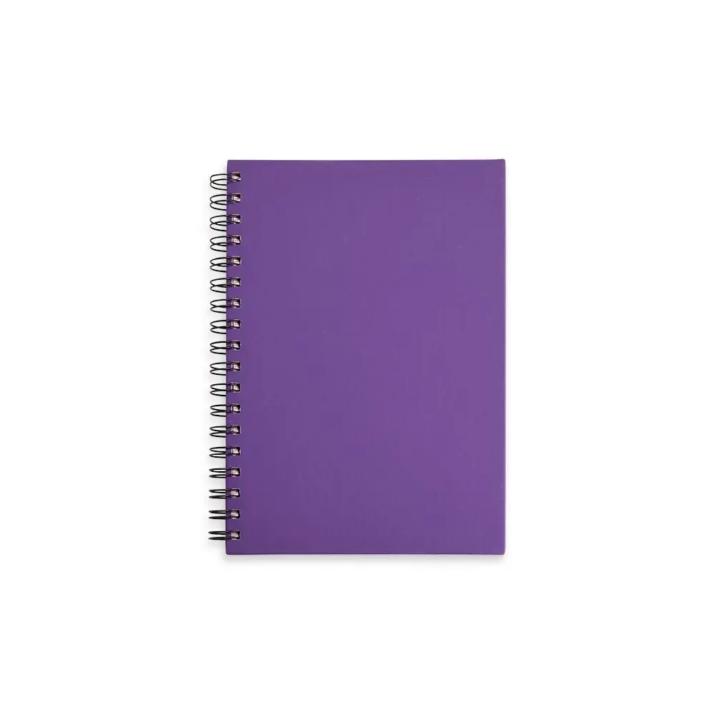 Caderno Emborrachado com Espiral personalizado roxo