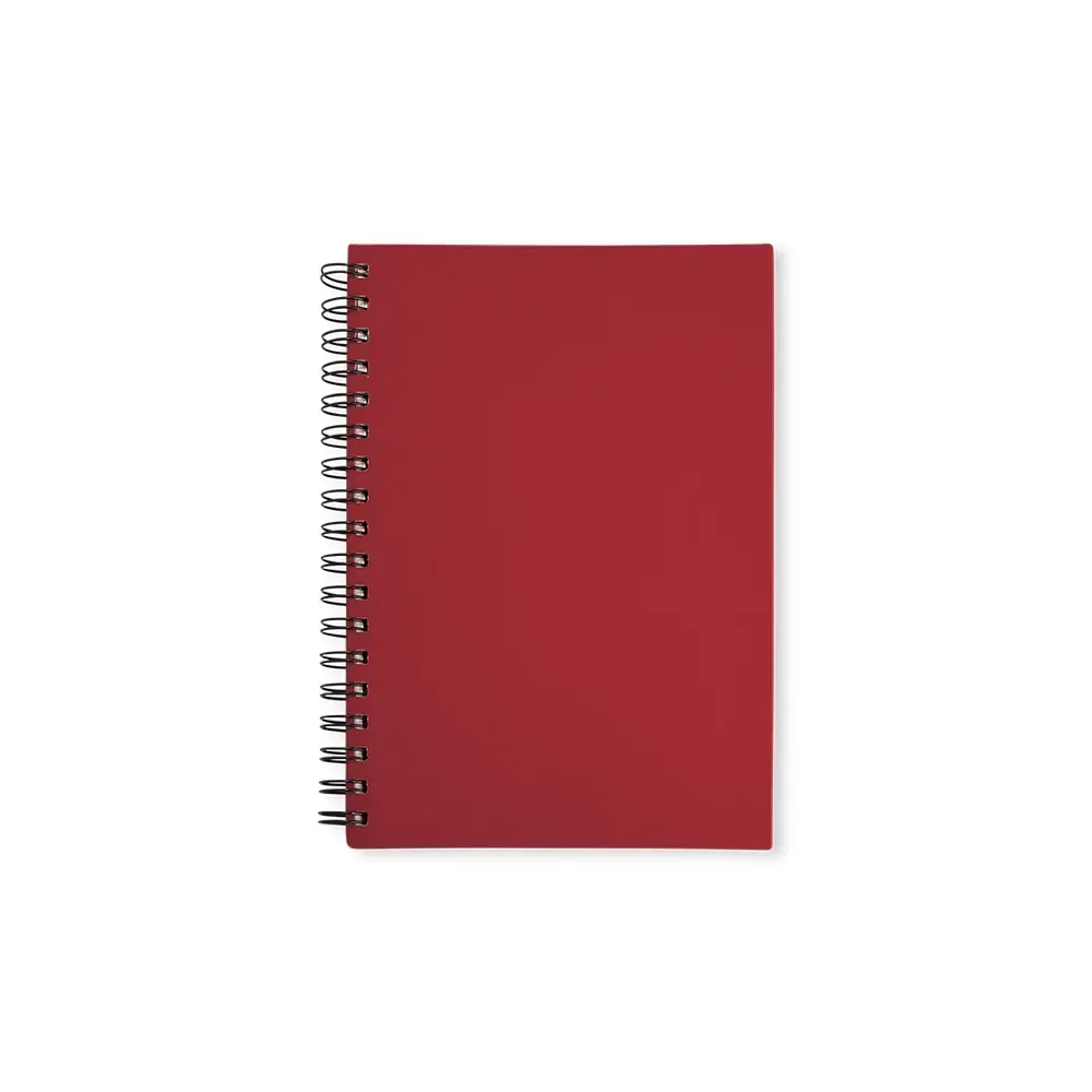 Caderno Emborrachado com Espiral personalizado vermelho