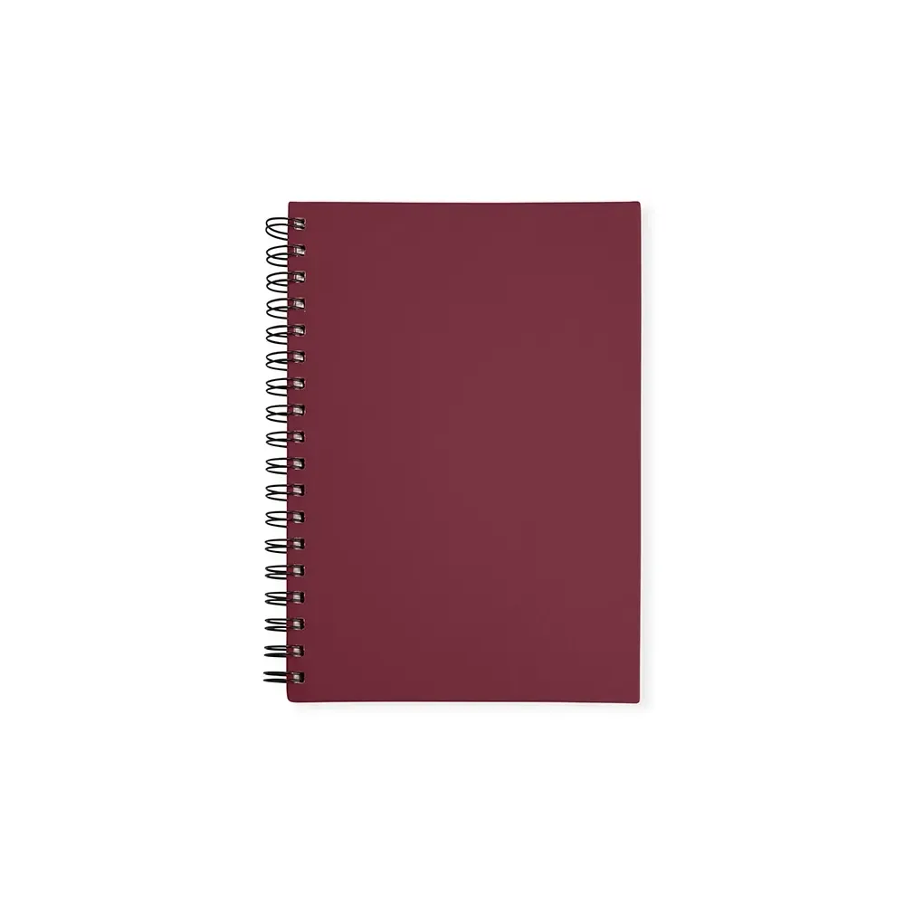Caderno Emborrachado com Espiral personalizado vinho