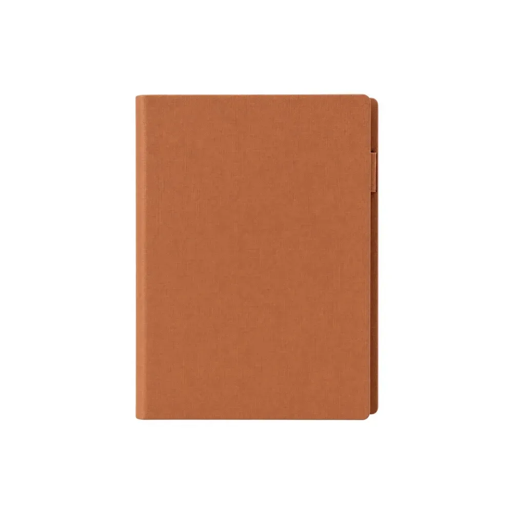 Caderno Fichário PU com Calculadora Solar personalizado marrom