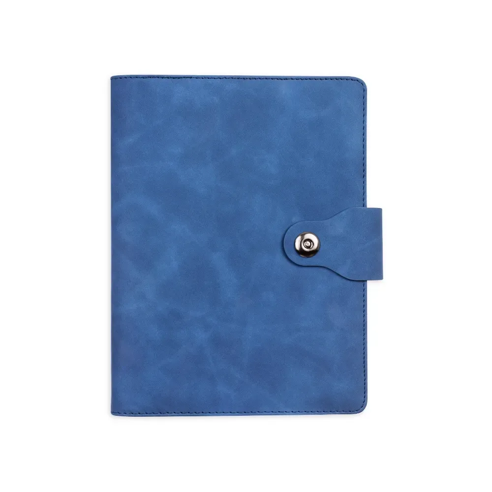 Caderno Fichário PU com Porta-Cartões personalizado azul