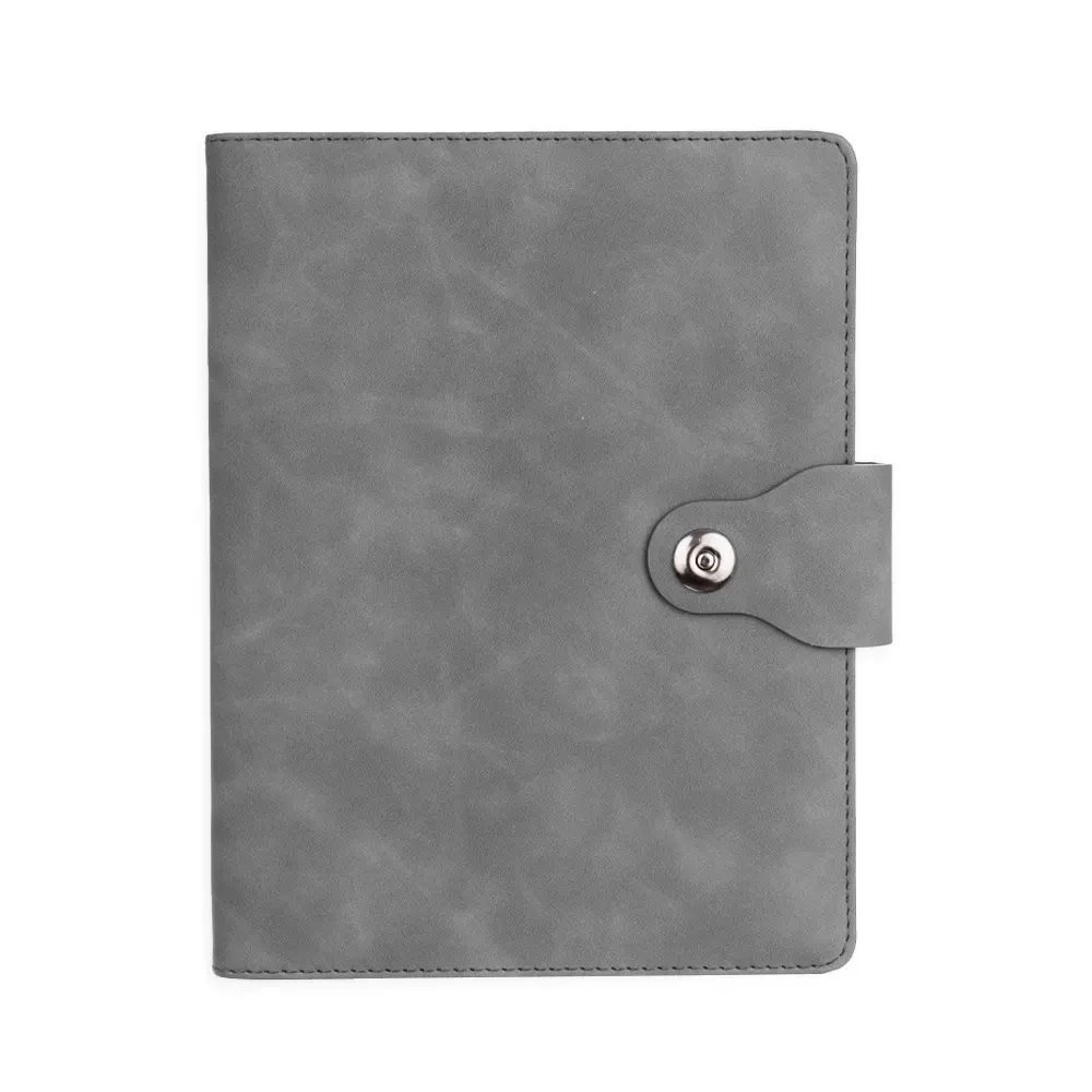Caderno Fichário PU com Porta-Cartões personalizado cinza