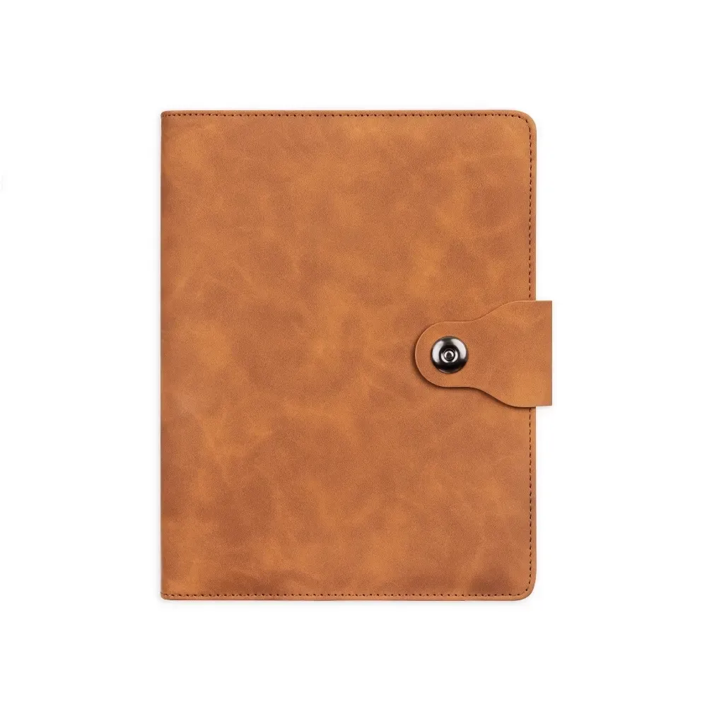 Caderno Fichário PU com Porta-Cartões personalizado marrom